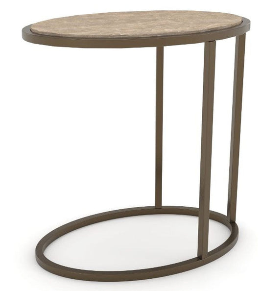 I Home Furnishings - Elements Metal/Wood Top Chairside Table - Toffee - 3262-012 view 1