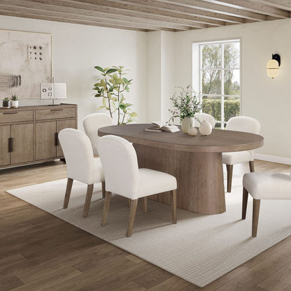 I Home Furnishings - Elements  Oval Pedestal Table - Cocoa - 3162-500 view 7
