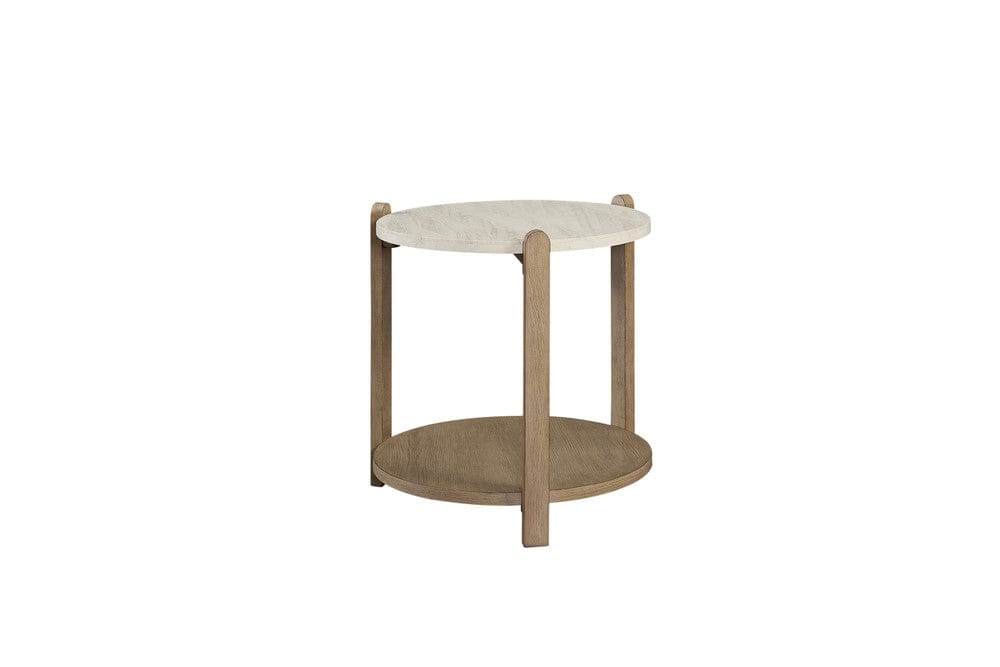 I Home Furnishings - Elements Stone Top End Table - Toffee - 3262-002 view 1
