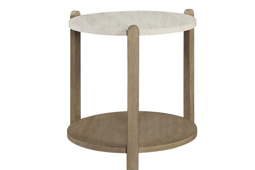 I Home Furnishings - Elements Stone Top End Table - Toffee - 3262-002 view 2