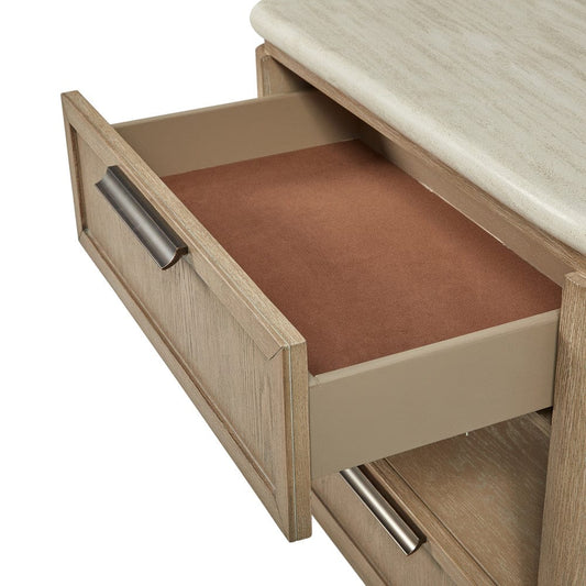 I Home Furnishings - Elements Two Drawer Nightstand with Oak Veneer Drawer Fronts - Toffee - 3262-122 view 2
