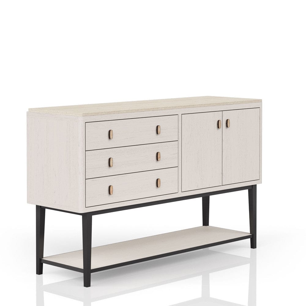 I Home Furnishings - Elements  Vanilla Server W/ Metal Base - 3062-525 view 1
