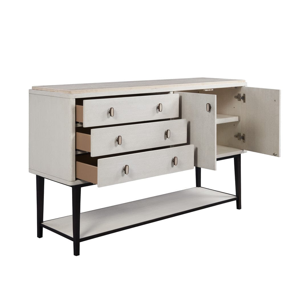 I Home Furnishings - Elements  Vanilla Server W/ Metal Base - 3062-525 view 4