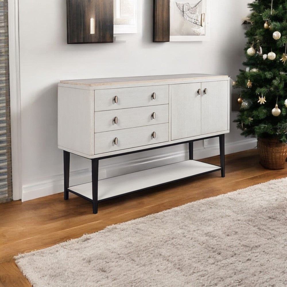 I Home Furnishings - Elements  Vanilla Server W/ Metal Base - 3062-525 view 12