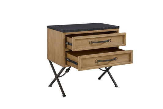 I Home Furnishings - Magnolia 2 Drawer Nightstand - Cashew - 3400-121-C view 2