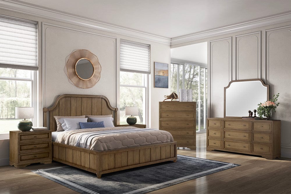 I Home Furnishings - Magnolia Queen Planked Panel Bed - Almond - 3400-105-A view 6
