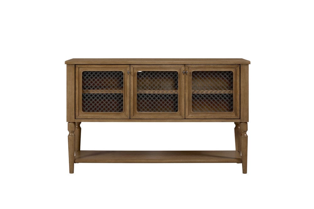 I Home Furnishings - Magnolia Server w/ Mesh Door Front - Almond - 3400-525-A view 3