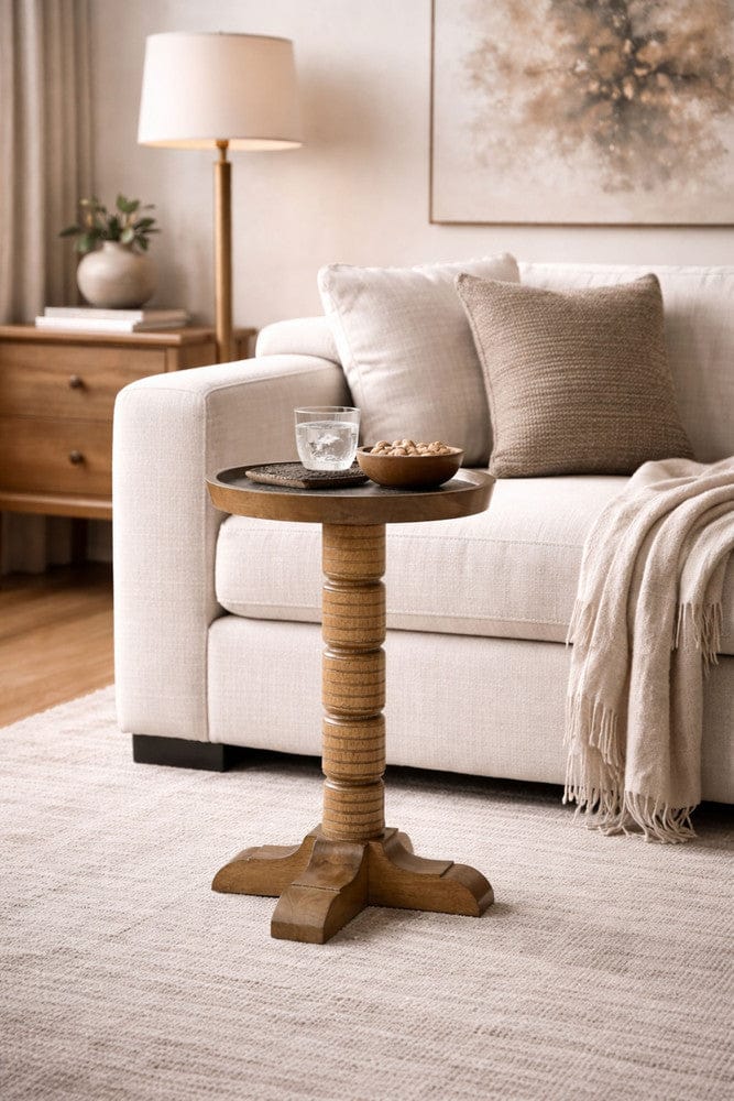 I Home Furnishings - Magnolia Spot Table - Almond - 3400-013-A view 3