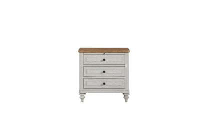 I Home Furnishings - Wilmington 3-Drawer Nightstand - Cement & Sand - 338-120-T view 2