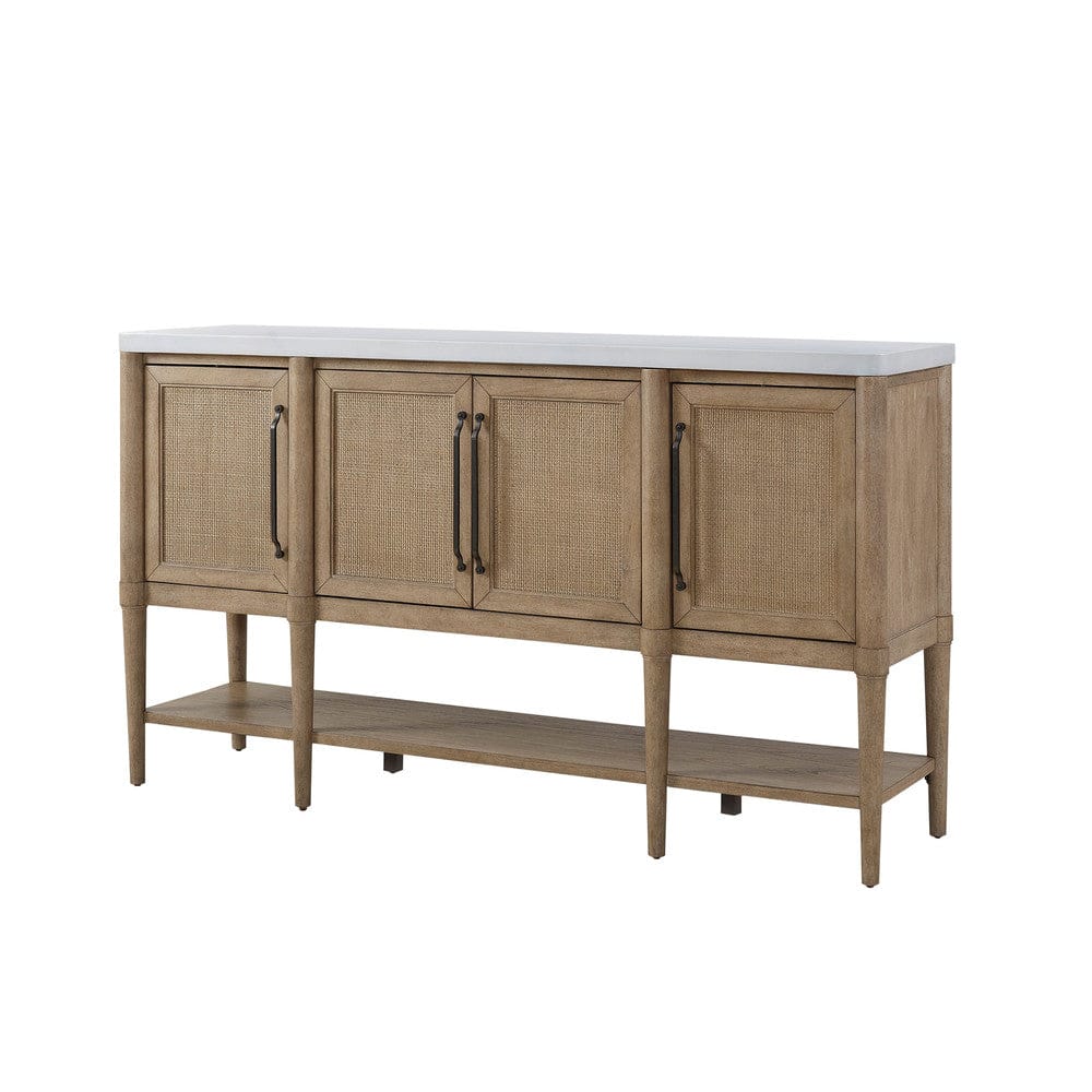 I Home Furnishings - Wilmington Cane Door-Cement Top Server - 338-524 view 1