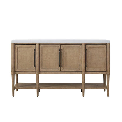 I Home Furnishings - Wilmington Cane Door-Cement Top Server - 338-524 view 2