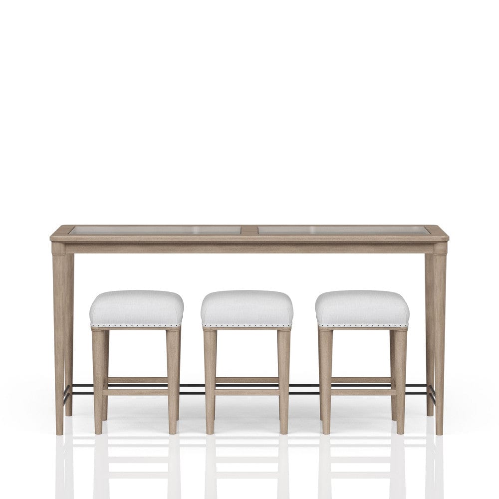 I Home Furnishings - Wilmington Frosted Glass Console Table W/ 3 Stools - 338-533 view 2