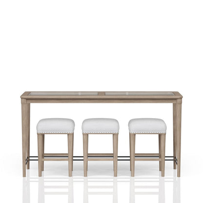 I Home Furnishings - Wilmington Frosted Glass Console Table W/ 3 Stools - 338-533 view 2
