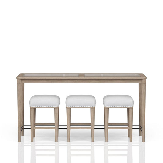 I Home Furnishings - Wilmington Frosted Glass Console Table W/ 3 Stools - 338-533 view 2