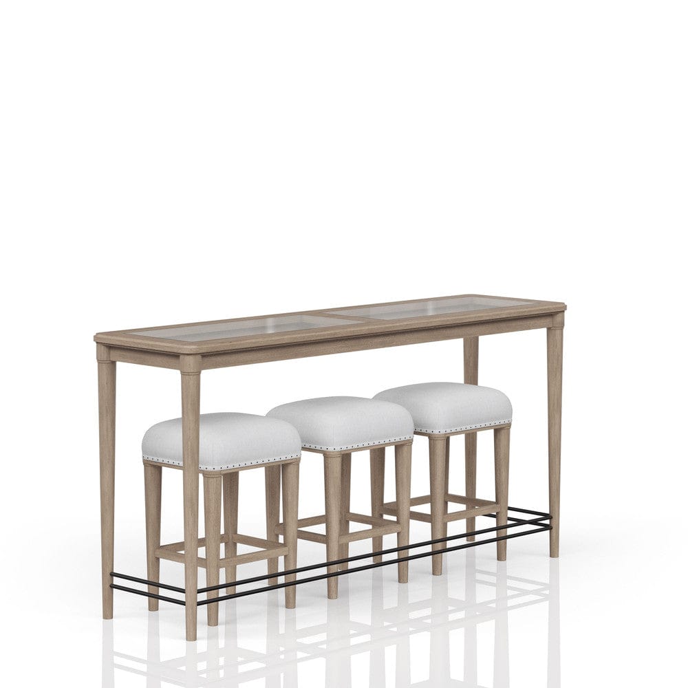 I Home Furnishings - Wilmington Frosted Glass Console Table W/ 3 Stools - 338-533 view 3