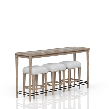 I Home Furnishings - Wilmington Frosted Glass Console Table W/ 3 Stools - 338-533 view 3