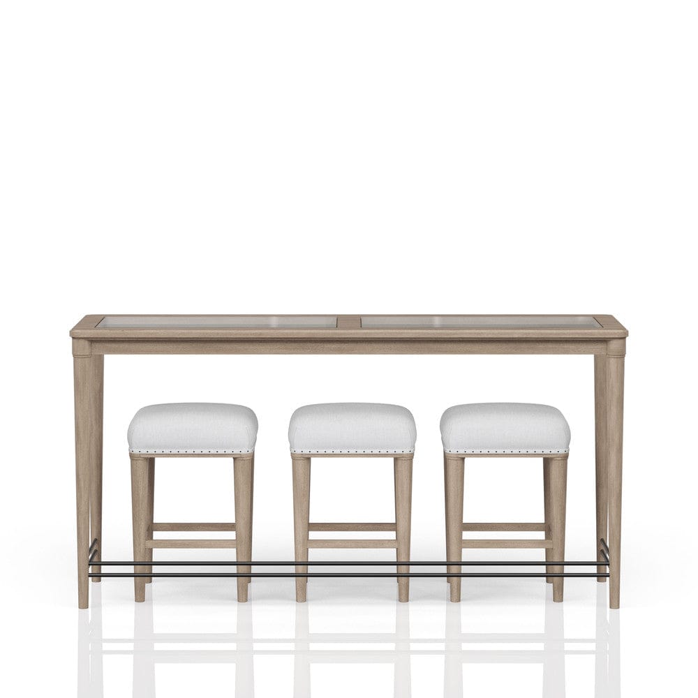 I Home Furnishings - Wilmington Frosted Glass Console Table W/ 3 Stools - 338-533 view 4