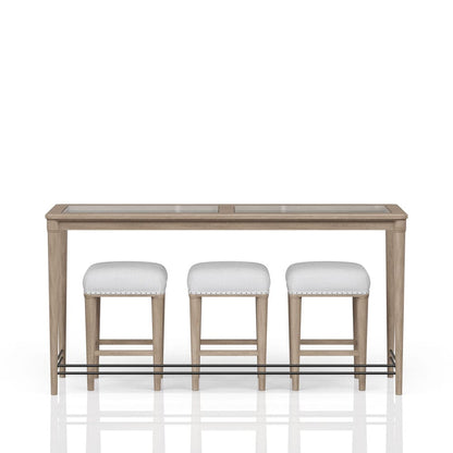 I Home Furnishings - Wilmington Frosted Glass Console Table W/ 3 Stools - 338-533 view 4