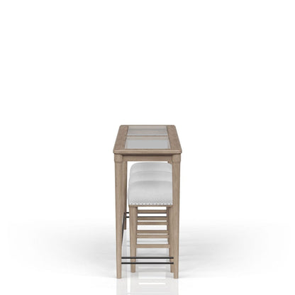 I Home Furnishings - Wilmington Frosted Glass Console Table W/ 3 Stools - 338-533 view 5