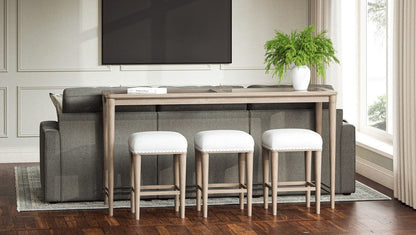 I Home Furnishings - Wilmington Frosted Glass Console Table W/ 3 Stools - 338-533 view 8