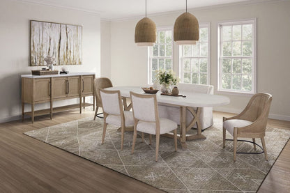 I Home Furnishings - Wilmington Trestle Table - Cement and Sand - 338-500 view 5