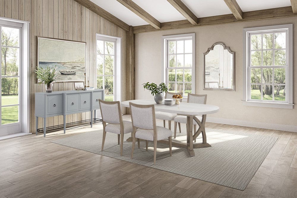 I Home Furnishings - Wilmington Trestle Table - Cement and Sand - 338-500 view 6