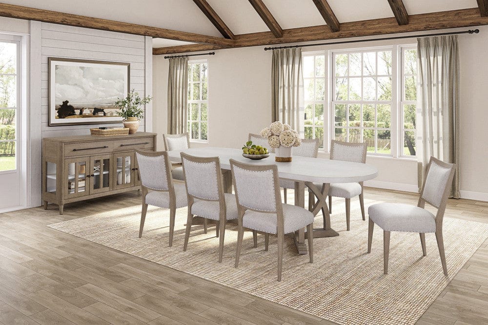 I Home Furnishings - Wilmington Trestle Table - Cement and Sand - 338-500 view 7