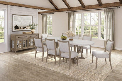 I Home Furnishings - Wilmington Trestle Table - Cement and Sand - 338-500 view 7