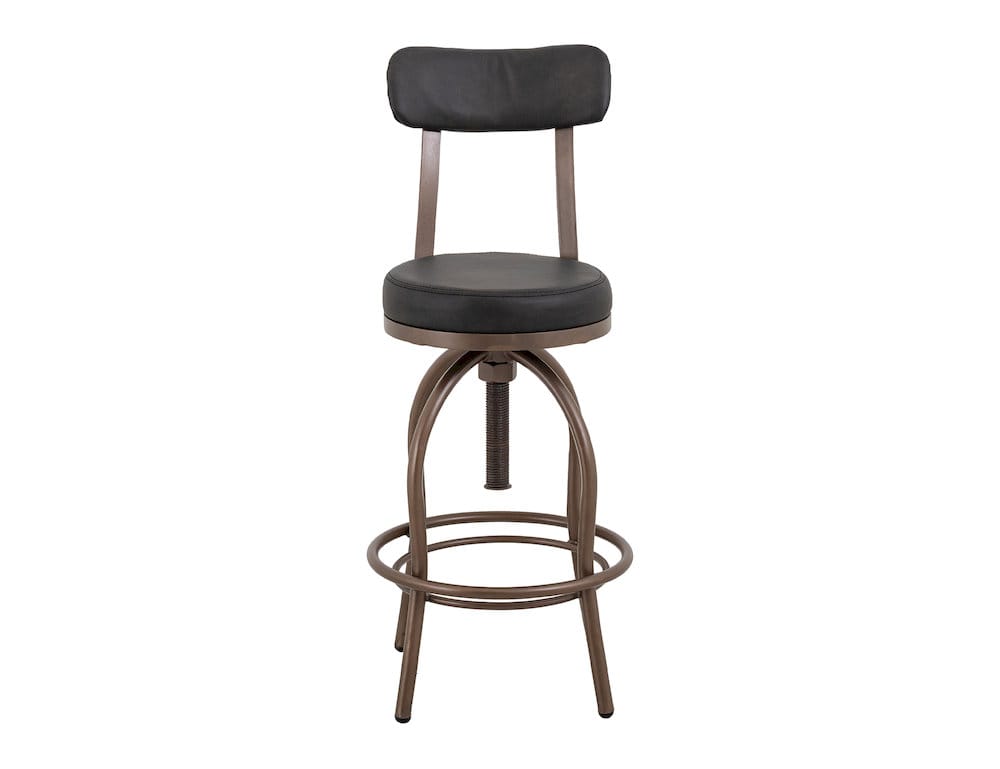IFD  - Altea  - Upholstered Adjustable 24-30" Swivel Iron Base Barstool  - Black  - IUP817-BST2430-216 view 1
