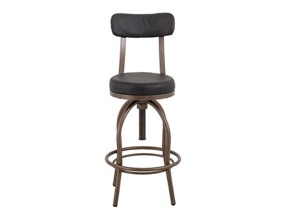 IFD  - Altea  - Upholstered Adjustable 24-30" Swivel Iron Base Barstool  - Black  - IUP817-BST2430-216 view 1