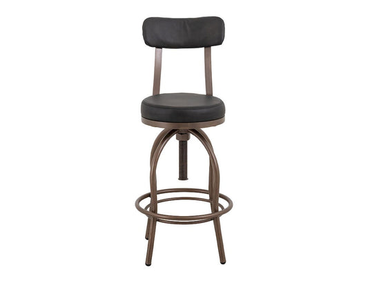 IFD  - Altea  - Upholstered Adjustable 24-30" Swivel Iron Base Barstool  - Black  - IUP817-BST2430-216 view 1