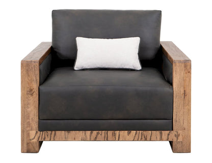 IFD  - Ancora  - Wooden Frame & Base, Armchair  - Brown Faux Leather  - IUP325-ACH-216 view 1