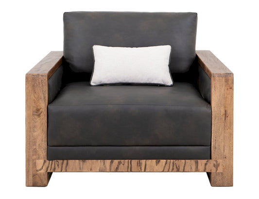 IFD  - Ancora  - Wooden Frame & Base, Armchair  - Brown Faux Leather  - IUP325-ACH-216 view 1