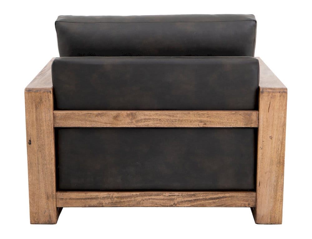 IFD  - Ancora  - Wooden Frame & Base, Armchair  - Brown Faux Leather  - IUP325-ACH-216 view 4
