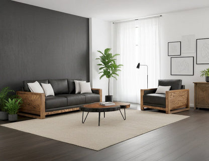 IFD  - Ancora  - Wooden Frame & Base, Armchair  - Brown Faux Leather  - IUP325-ACH-216 view 5