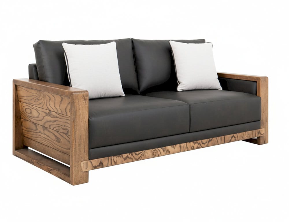 IFD  - Ancora  - Wooden Frame, Upholstered Loveseat  - Brown Faux Leather  - IUP325-LOV-216 view 1