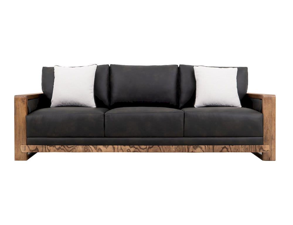 IFD  - Ancora  - Wooden Frame, Upholstered Sofa  - Brown Faux Leather  - IUP325-SOF-216 view 1