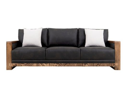 IFD  - Ancora  - Wooden Frame, Upholstered Sofa  - Brown Faux Leather  - IUP325-SOF-216 view 1