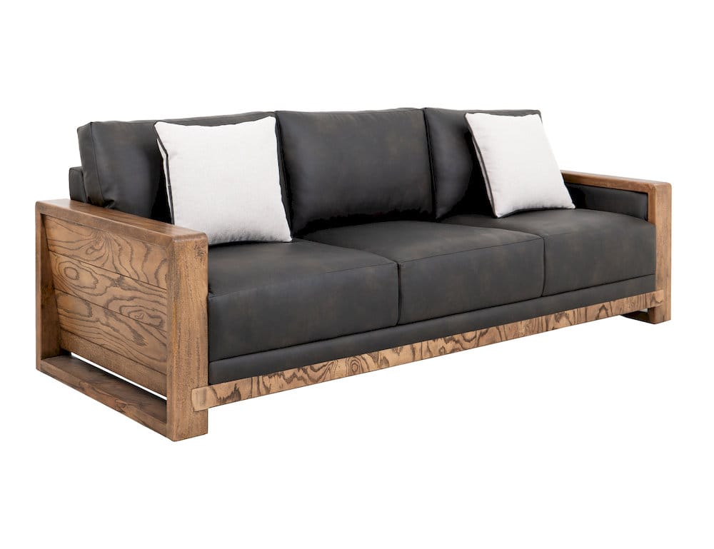 IFD  - Ancora  - Wooden Frame, Upholstered Sofa  - Brown Faux Leather  - IUP325-SOF-216 view 2