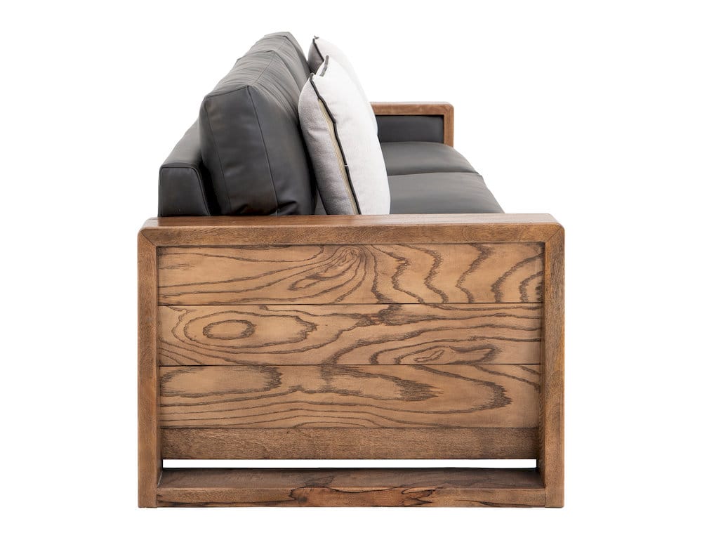IFD  - Ancora  - Wooden Frame, Upholstered Sofa  - Brown Faux Leather  - IUP325-SOF-216 view 3