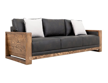 IFD  - Ancora  - Wooden Frame, Upholstered Sofa  - Brown Faux Leather  - IUP325-SOF-216 view 4