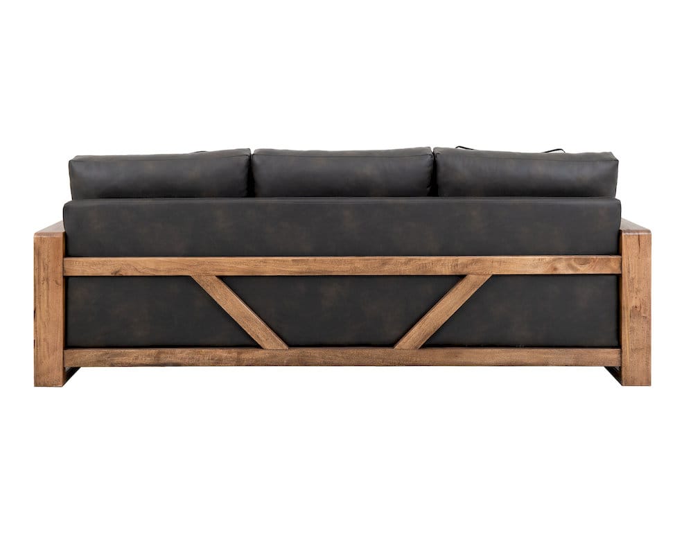 IFD  - Ancora  - Wooden Frame, Upholstered Sofa  - Brown Faux Leather  - IUP325-SOF-216 view 5