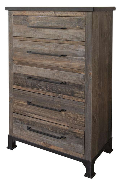 IFD - Antique Gray 5 Drawers Chest - IFD9771CHT veiw 1