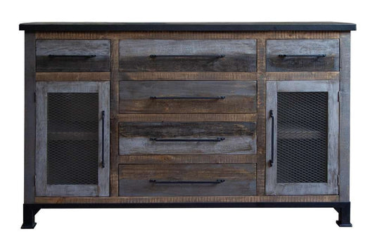 IFD - Antique Gray 6 Drawers & 2 Doors, Buffet - IFD9771BFF veiw 1