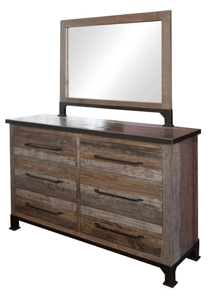 IFD - Antique Gray 6 Drawers Dresser - IFD9771DSR veiw 2
