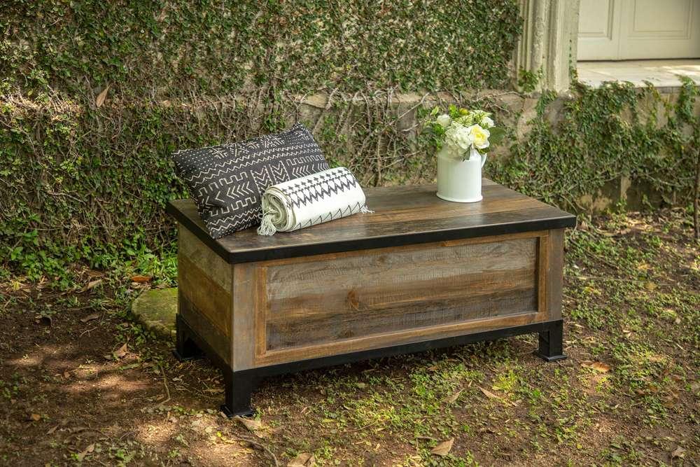 IFD - Antique Gray Bedroom Storage Trunk - IFD9771TRK veiw 3