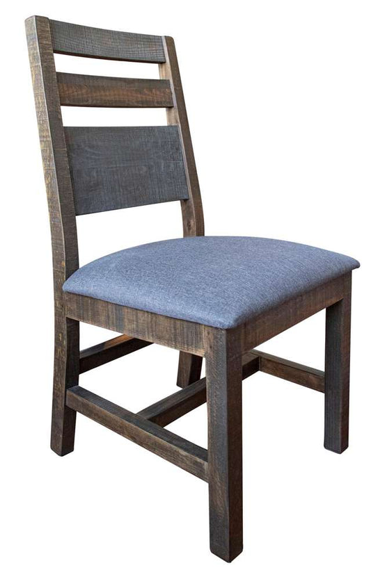IFD - Antique Gray Solid Wood Chair w/Fabric seat, Gray Finish - IFD9771CHR veiw 1