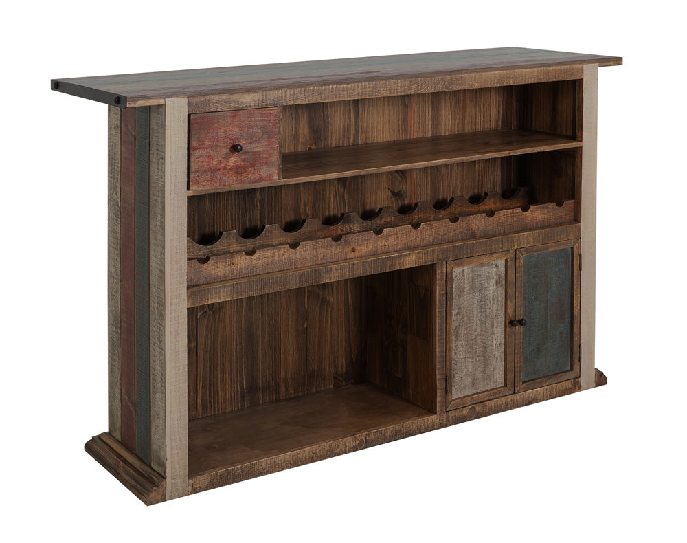 IFD - Antique Multicolor 1 Drawer, 2 Shelves & 2 Doors Bar - IFD967BAR-MC view 2