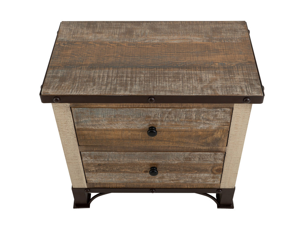 IFD - Antique Multicolor 2 Drawer Nightstand - IFD966NTST view 3