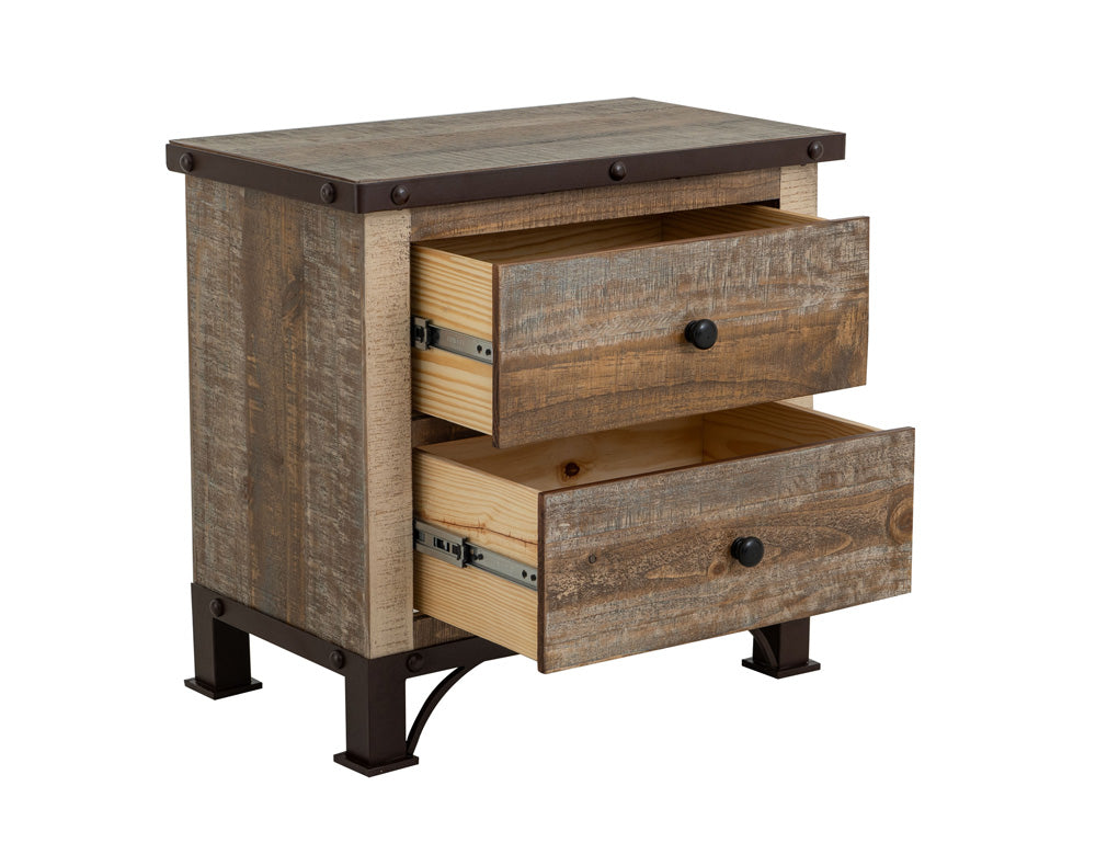 IFD - Antique Multicolor 2 Drawer Nightstand - IFD966NTST view 4
